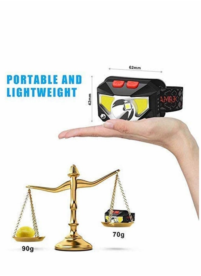 2 Pack LED Head Torch USB Rechargeable Headlamp Headlight Ultra Bright LED Headtorch Head Lamp with IPX45 Waterproof for Running Camping Hiking Climbing