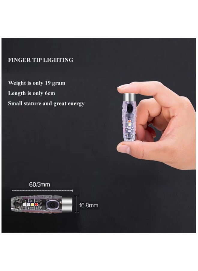 S12 Plus Mini LED Flashlight - USB Rechargeable Keychain Light with 11 Modes for Main & Side Illumination, Perfect for Daily Use, Backpacking, Camping, and Hiking.