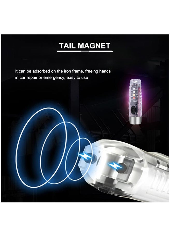 S12 Plus Mini LED Flashlight - USB Rechargeable Keychain Light with 11 Modes for Main & Side Illumination, Perfect for Daily Use, Backpacking, Camping, and Hiking.