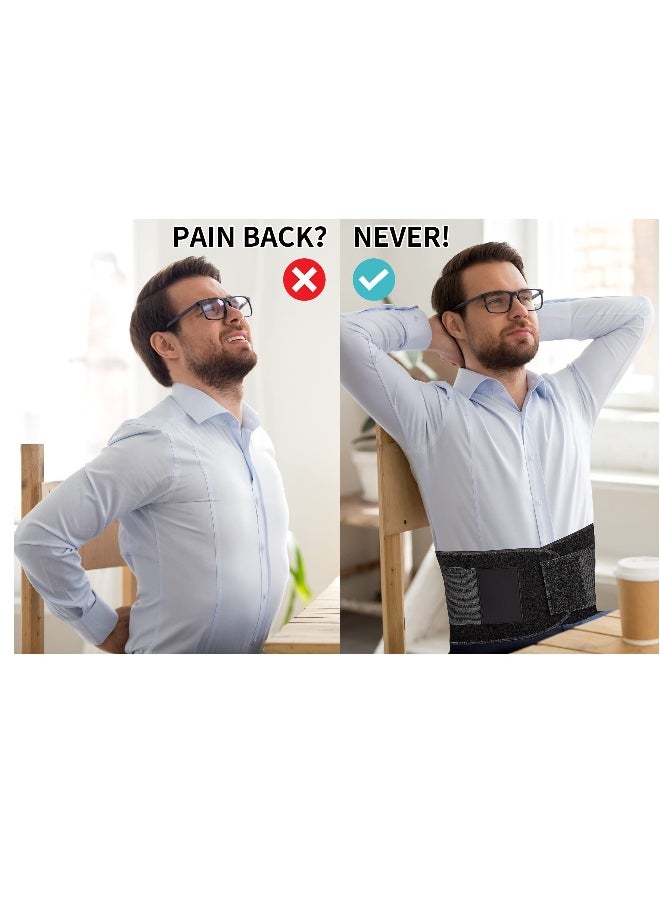 Lumbar Support Belt for Men Heavy Lifting Work, Back Brace for Lower Back Pain, Breathable Back Support Belt with Lumbar Pad for Scoliosis, Herniated Disc, Sciatica 4XL Fit Size:63''-68.9''