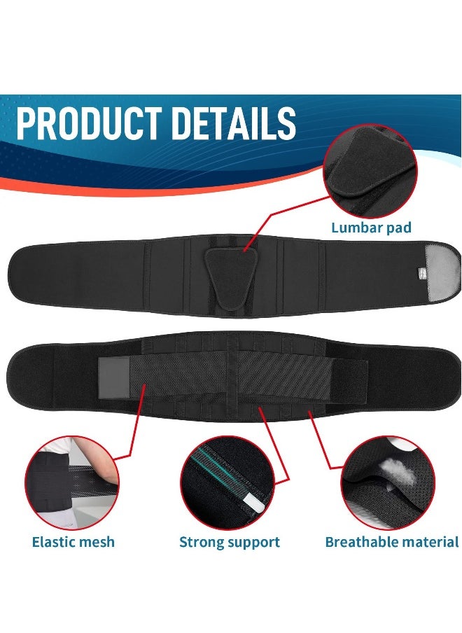 Lumbar Support Belt for Men Heavy Lifting Work, Back Brace for Lower Back Pain, Breathable Back Support Belt with Lumbar Pad for Scoliosis, Herniated Disc, Sciatica 4XL Fit Size:63''-68.9''