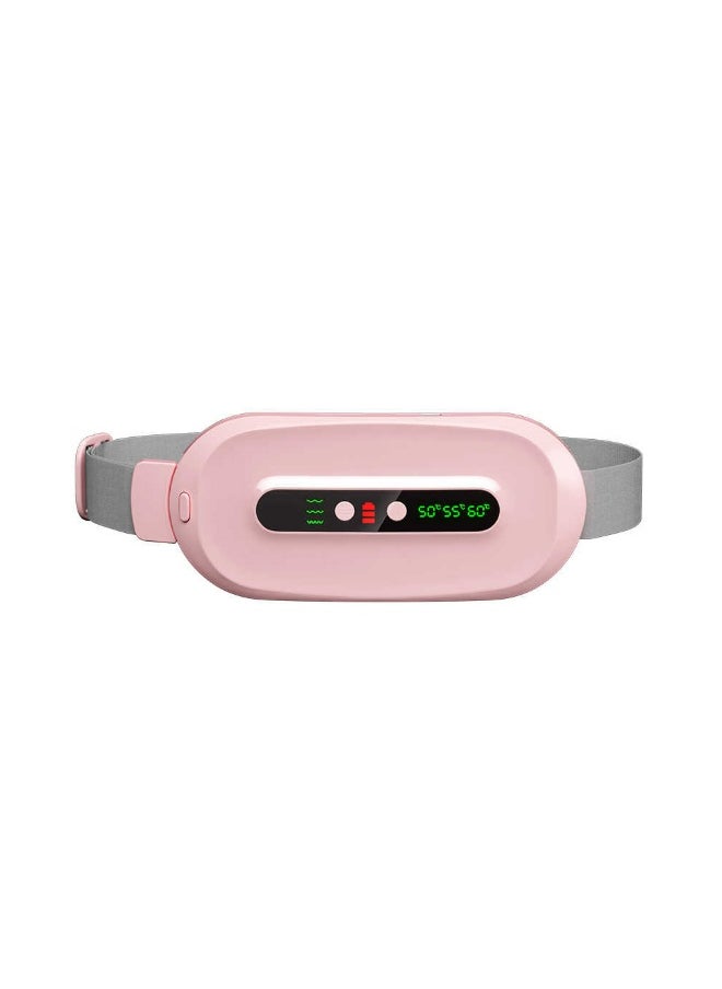 Cordless Heating Pad for Cramps & Back Pain Relief – Rechargeable Wearable Heat Belt with 3 Heat Levels, 4 Vibration Modes & Adjustable Strap for Women’s Menstrual Comfort (Pink)