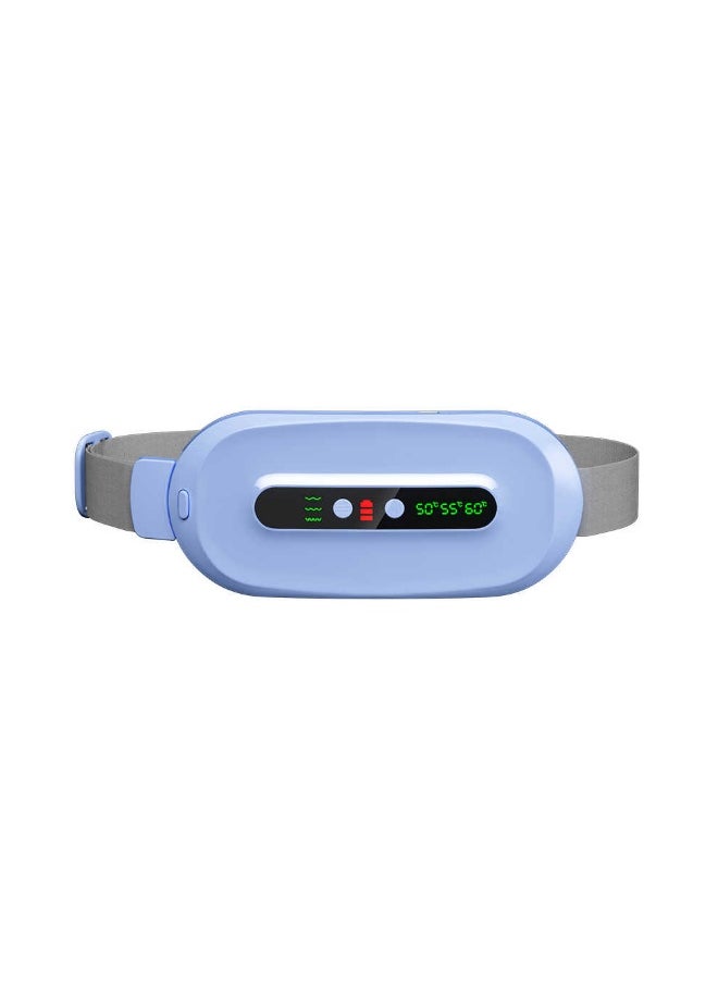 Cordless Heating Pad for Cramps & Back Pain Relief – Rechargeable Wearable Heat Belt with 3 Heat Levels, 4 Vibration Modes & Adjustable Strap for Women’s Menstrual Comfort (Blue)