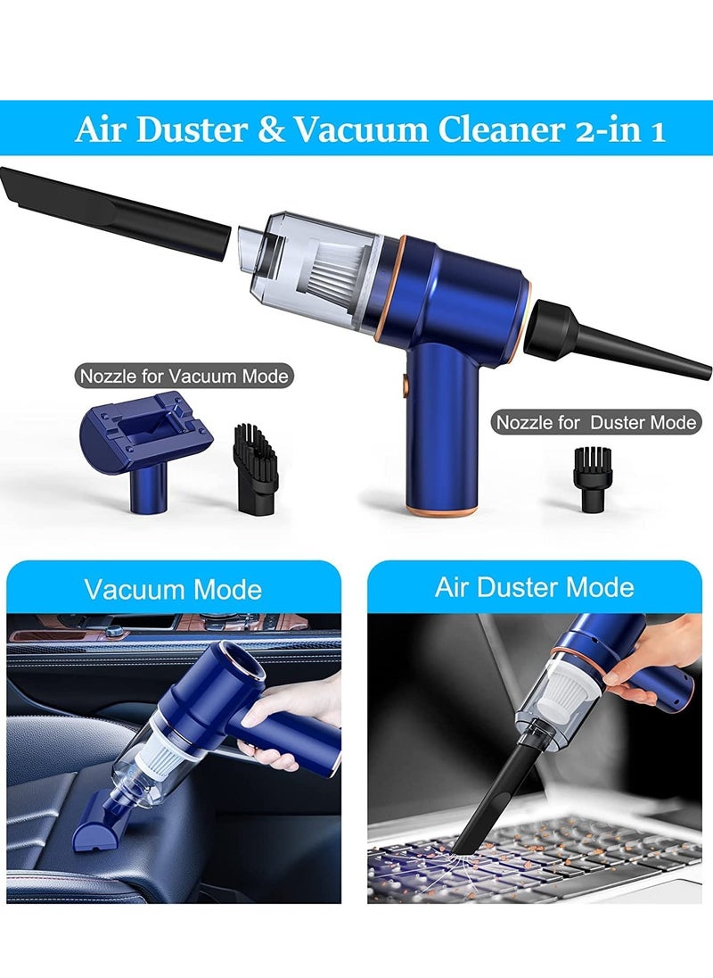 Air Duster Compressed Electric Air Duster Cleaner for PC Rechargeable 6000mAH Cordless Air Cleaner Blower for Laptop Keyboard Electronics Home Cleaning Alternative to Canned Air Duster