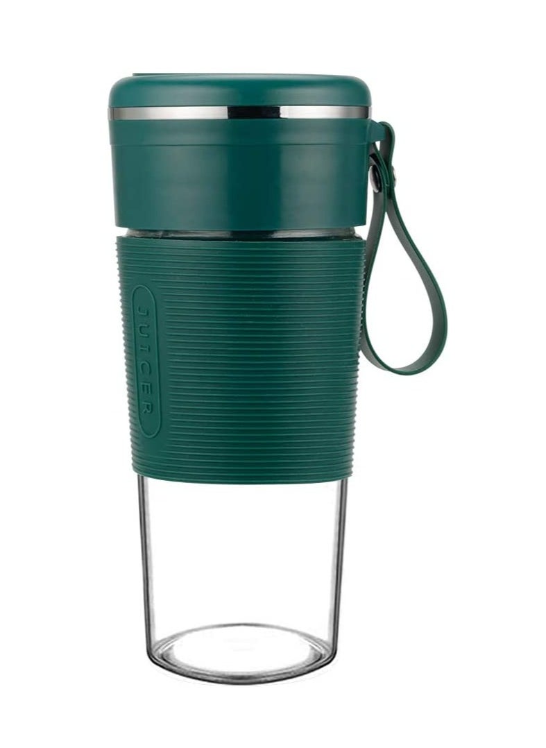 Portable Blender Cup 300ML, Personal Smoothie Maker with Stainless Steel Two-Blade Cutter, Battery-Powered Fruit Juice Mixer for Travel, Sports, and Kitchen