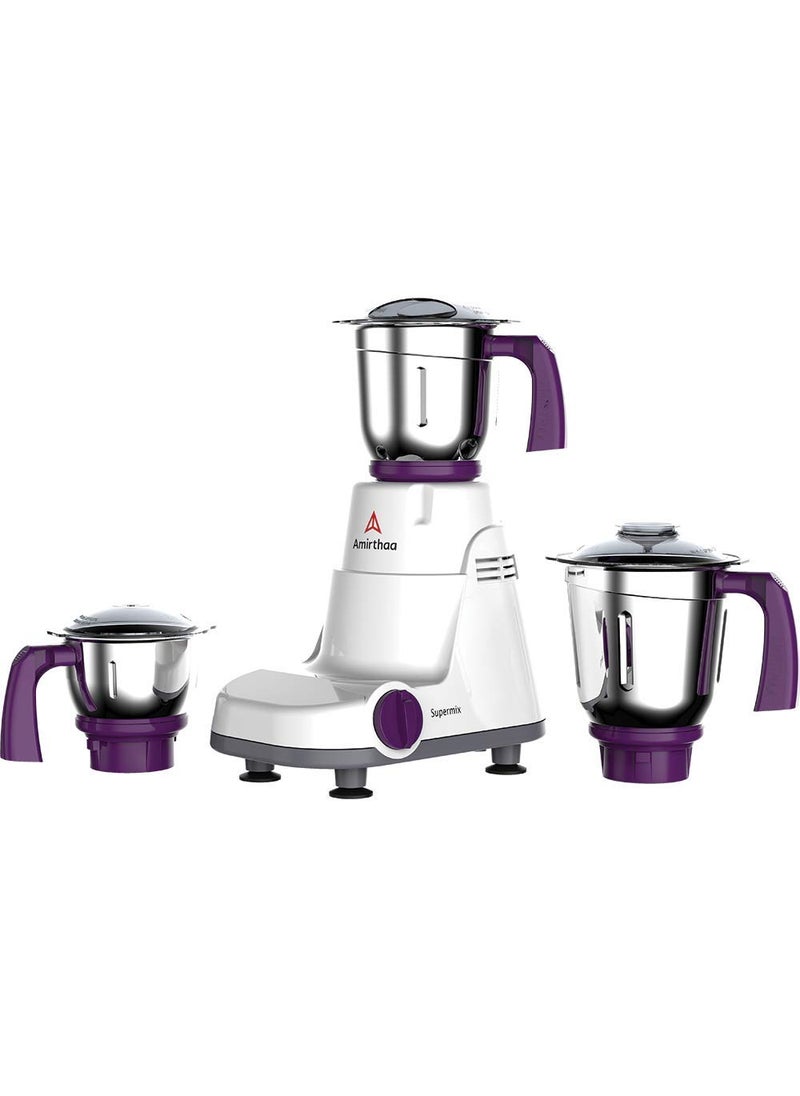 Amirthaa Supermix 750 Watt Mixer grinder with 3 Jars Purple