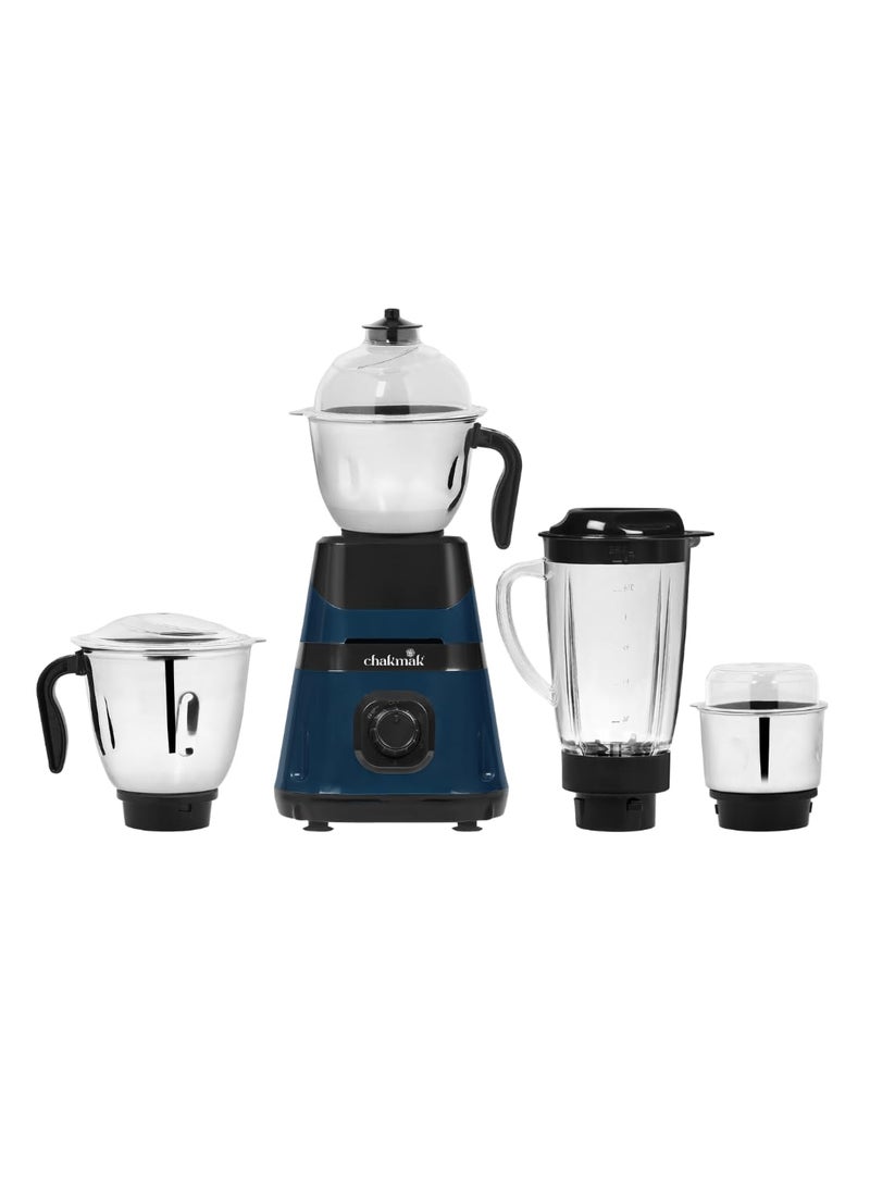 Chakmak X1 750W Mixer Grinder with 4 Multipurpose Jars Chutney Making Dry Grinding Wet Grinding Blender Mixer Steel Jar Capacity 1500ml 1500ml 1000ml 400ml 2 Year Warranty