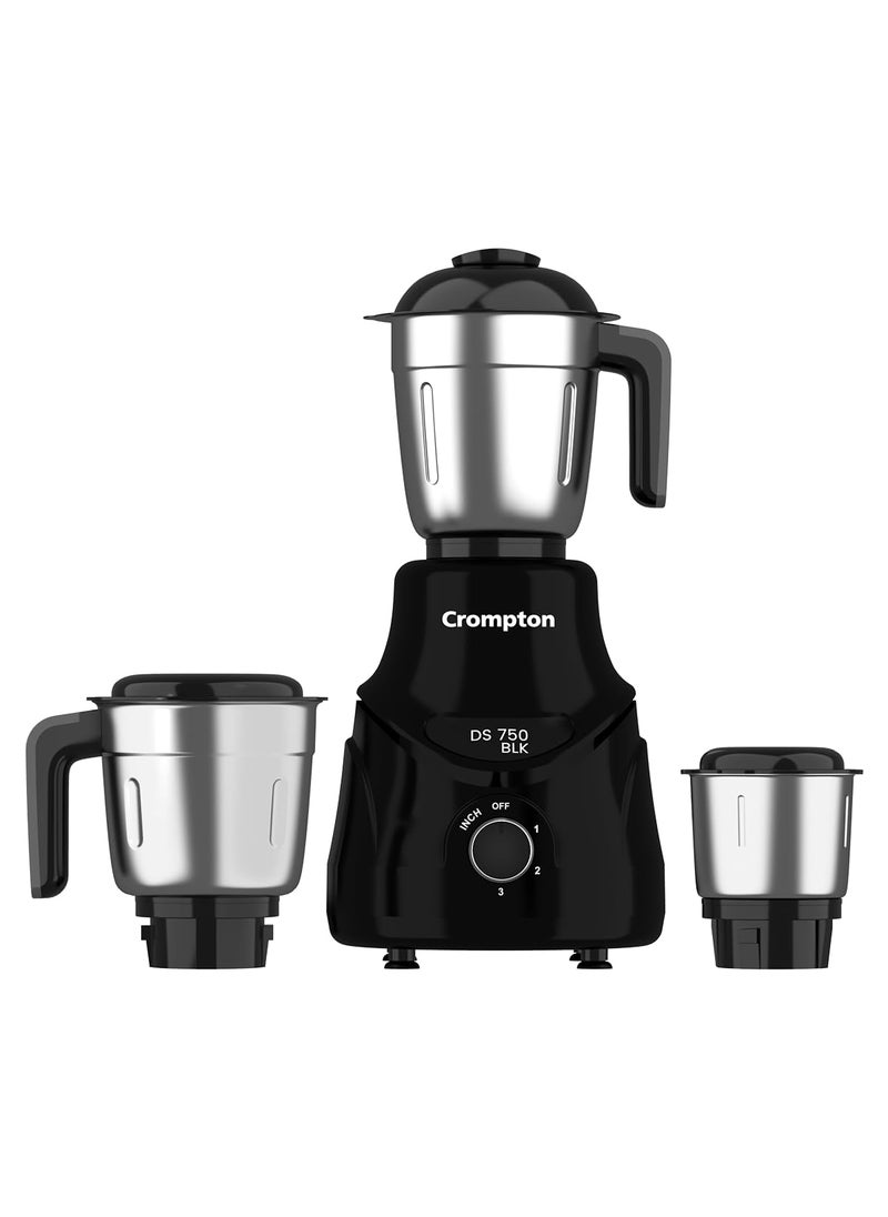 CROMPTON DS 750W Mixer Grinder 750W Powertron Motor for faster grinding results Motor VentX for durability 3 SS Jars 15 1L 04L 2 Years Warranty on Product Motor