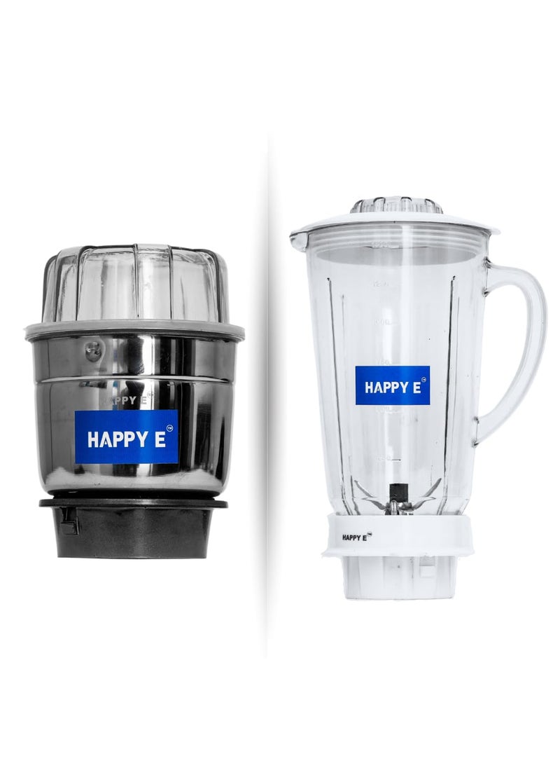 HAPPY E MG Mixer Grinder Jars 2Pack Set Mixer Jars Set for Blending Grinding Crushing