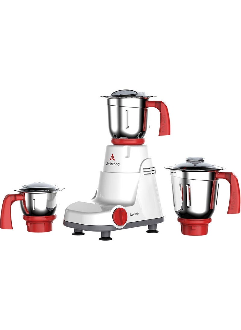 Amirthaa Supermix 750 Watt Mixer grinder with 3 Jars Red