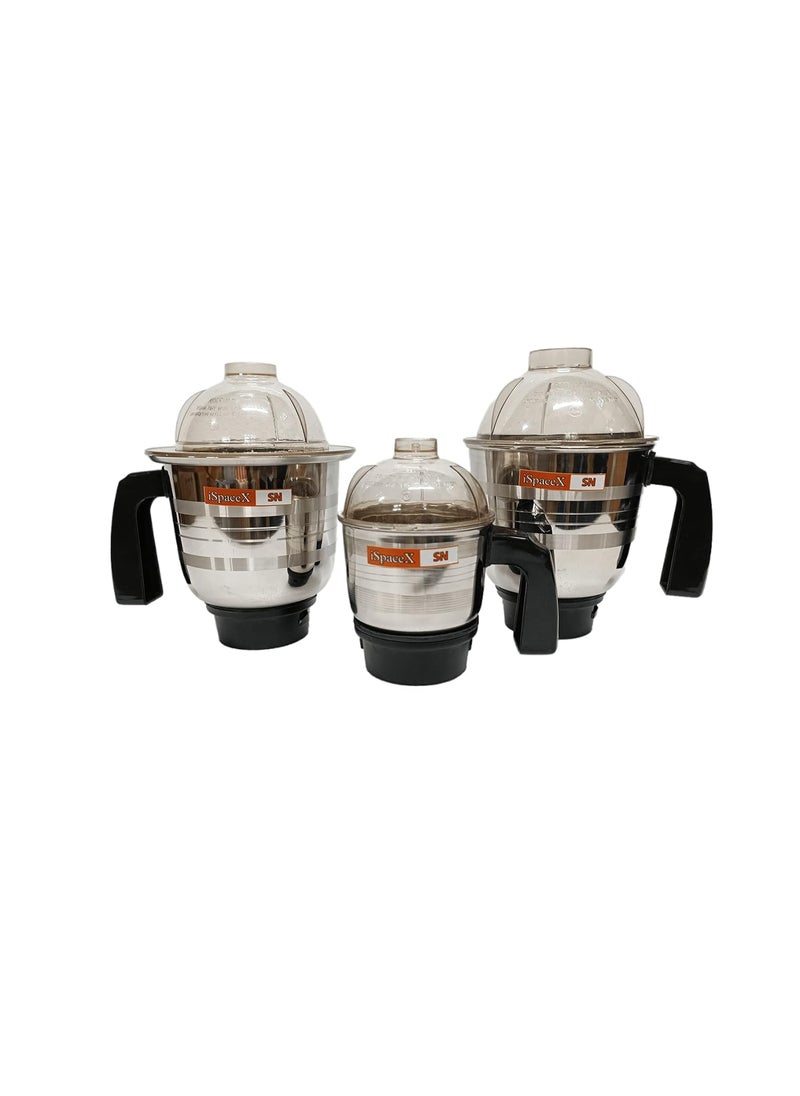 ISPACEX SN Trendy 600 Watts Mixer Grinder With Stainless Steel 3 Jars Yellow