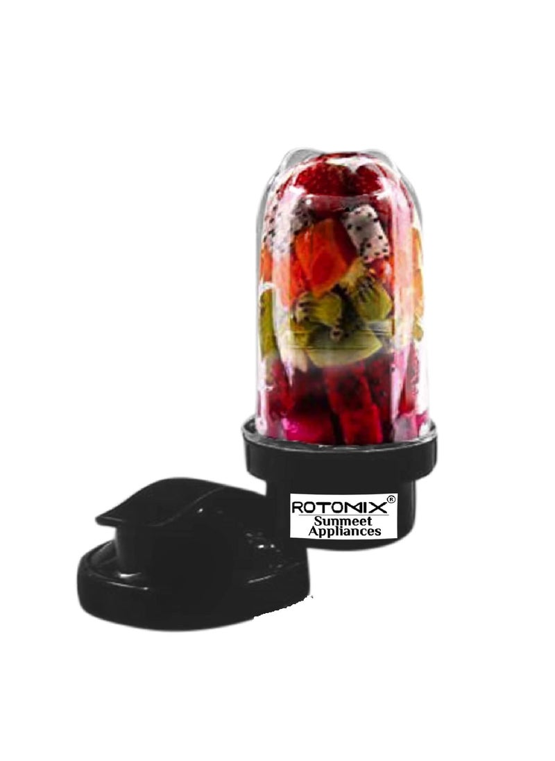 Rotomix Big Bullet Jar for Mixer Grinder Jar 530 ML with Gym Sipper Cap Black NSA65