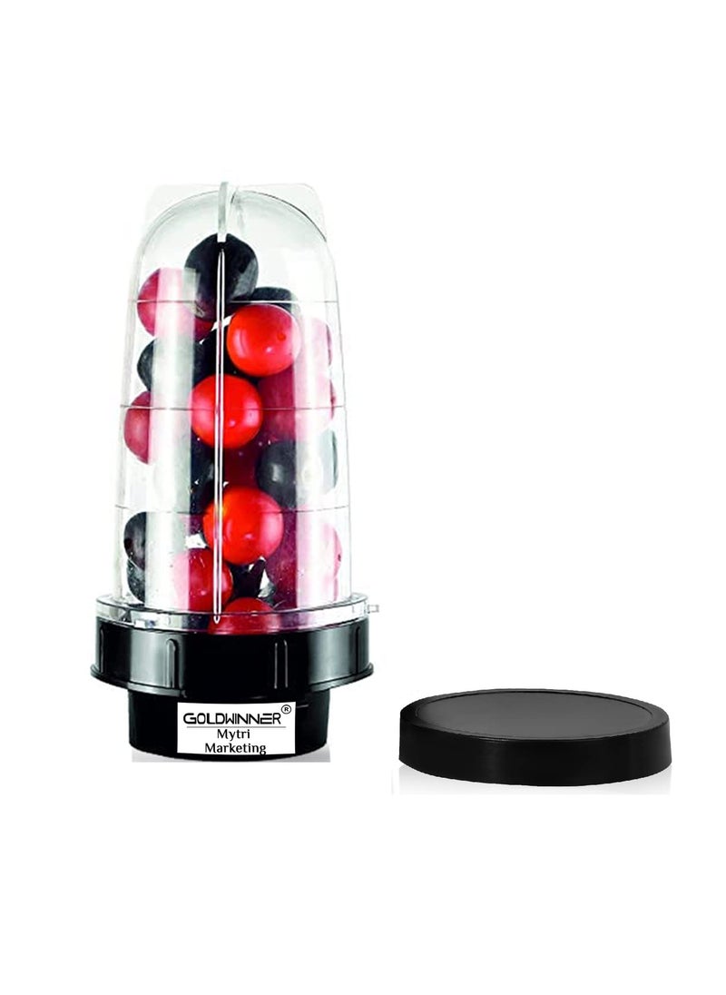 Goldwinner Big Bullet Jar for Mixer Grinder Large Set of 1 530 ML ABS Transparent Plastic Mixer Juicer Jar Black NMA22