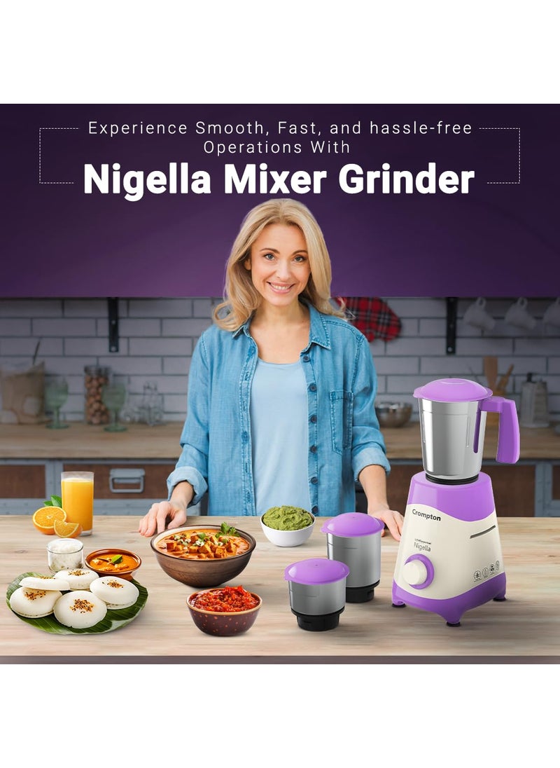Crompton Nigella 500 Watts Mixer Grinder ACGMNIGELLA500W3J Lavender white