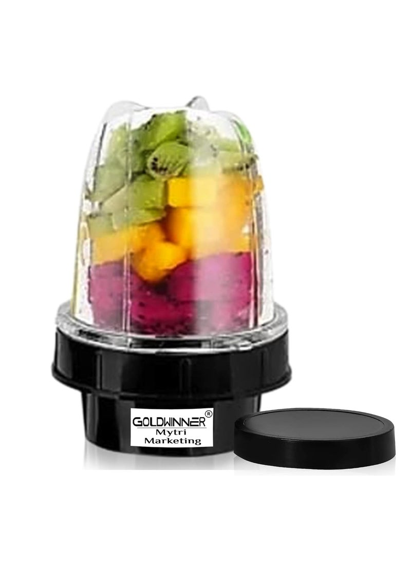 Goldwinner Bullet Jar for Mixer Grinder Small 350 ML ABS Transparent Mixer Juicer MA67 Black Pack of 1