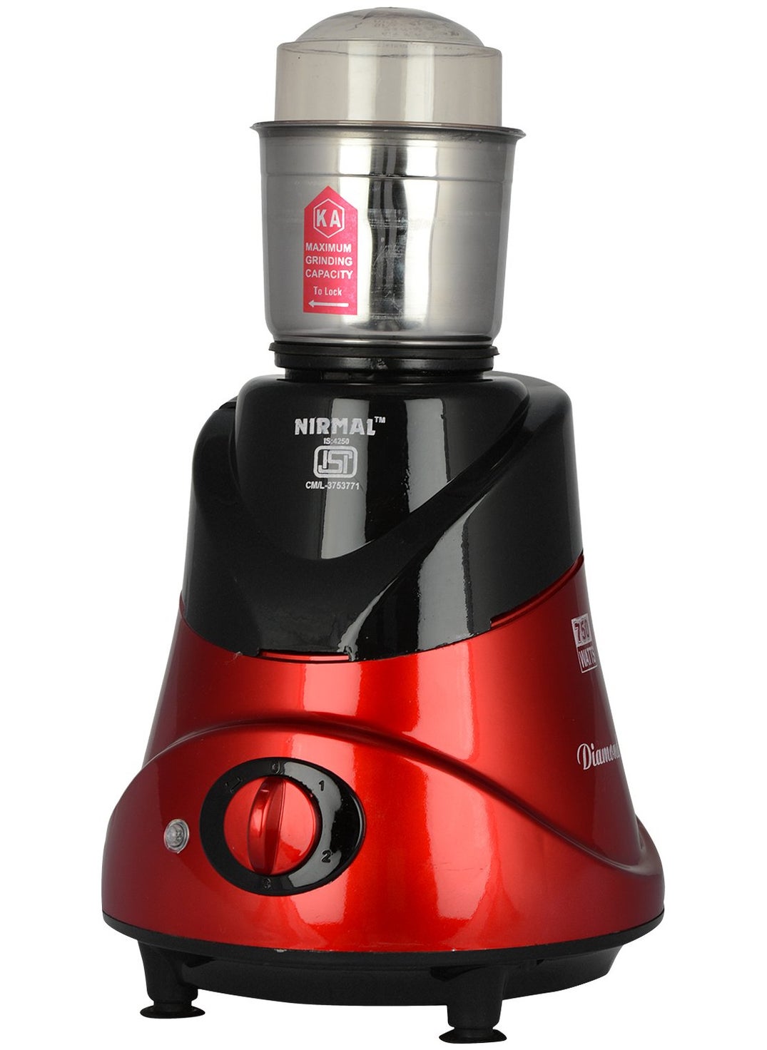 Nirmal ISI 750 Watt Mixer Grinder with 3 Jars Red