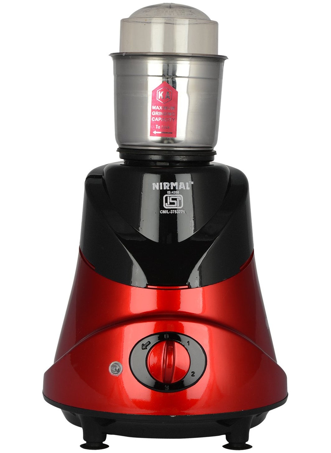 Nirmal ISI 750 Watt Mixer Grinder with 3 Jars Red