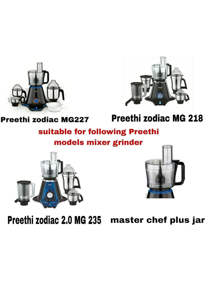 Replacement Chopping Blade Attachment compatible with Zodiac Mixer Grinders MasterChef Plus jar Black