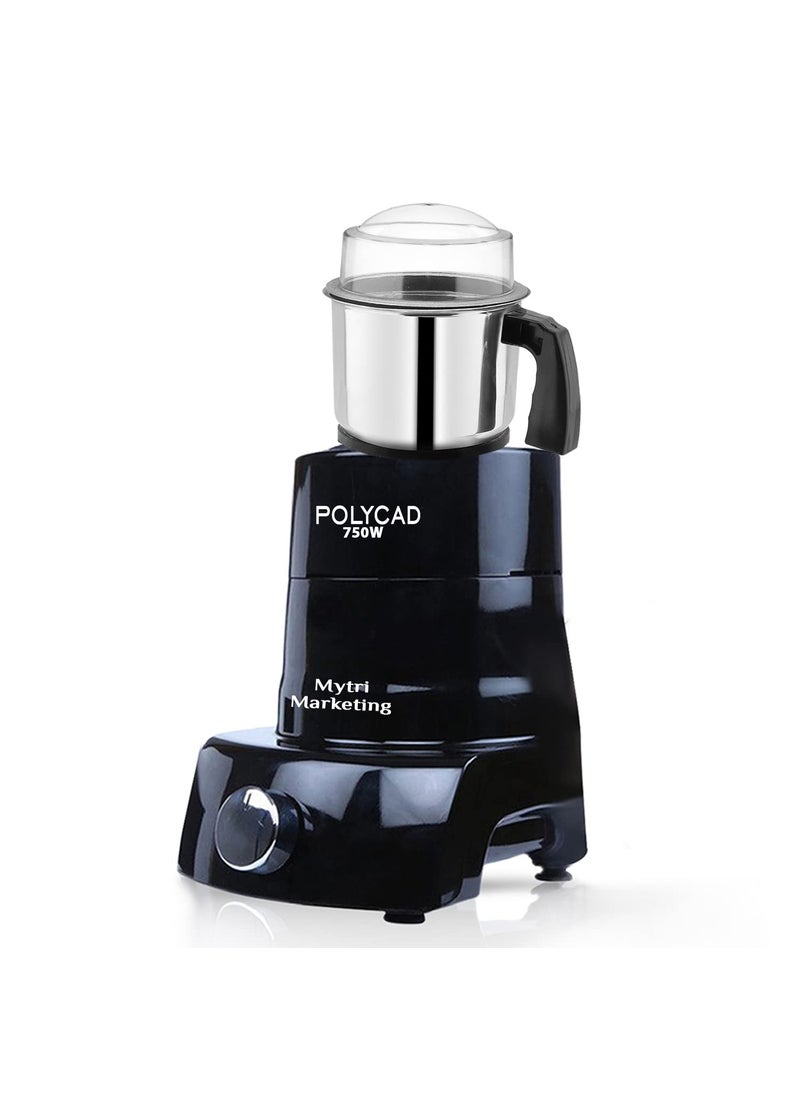 Polycad 750watts PST Mixer Grinder with Stainless Steel Chutney Jar 350 Ml Black Color MA23290