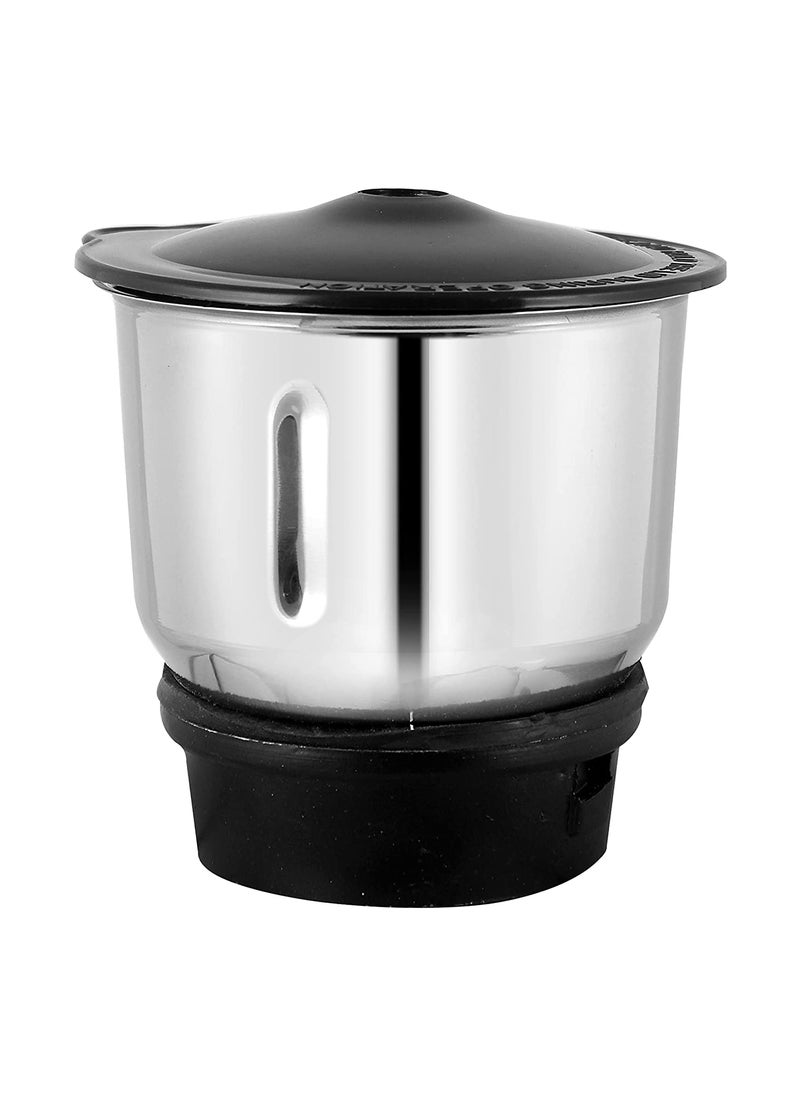 Kimatsu Stainless Steel Chutney Jar for Mixer Grinder 400 mL Small Compatibility with all mixer grinders with 2 sloths of jar fitting with 4 teeth coupler SilverSilver