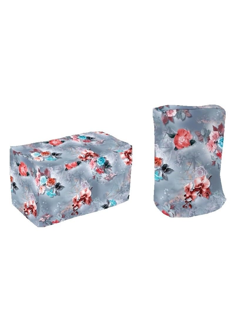 HomeStoreYEP Mixer Grinders Cover and Table Top Wet Grinders Cover total 2 Pcs for All the Types of Mixies and Grinders Blue Flower