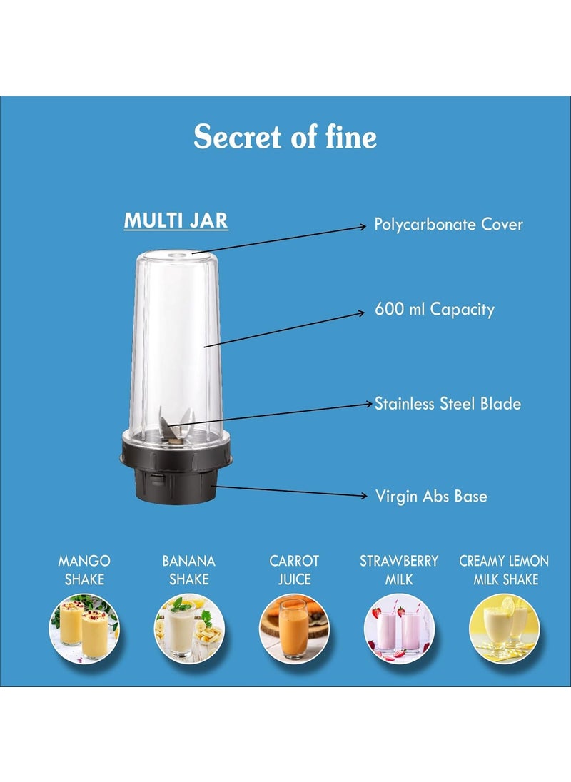 MIXER GRINDER NUTRI 500WATTS BRAND WONDER STARSTAINLESS BLADES UNBREAKABLE POLYCARBONATE JARS600300ML CAPACITYPULSE FUNCTIONQUICK GRINDINGWARRANTY 1YEARS