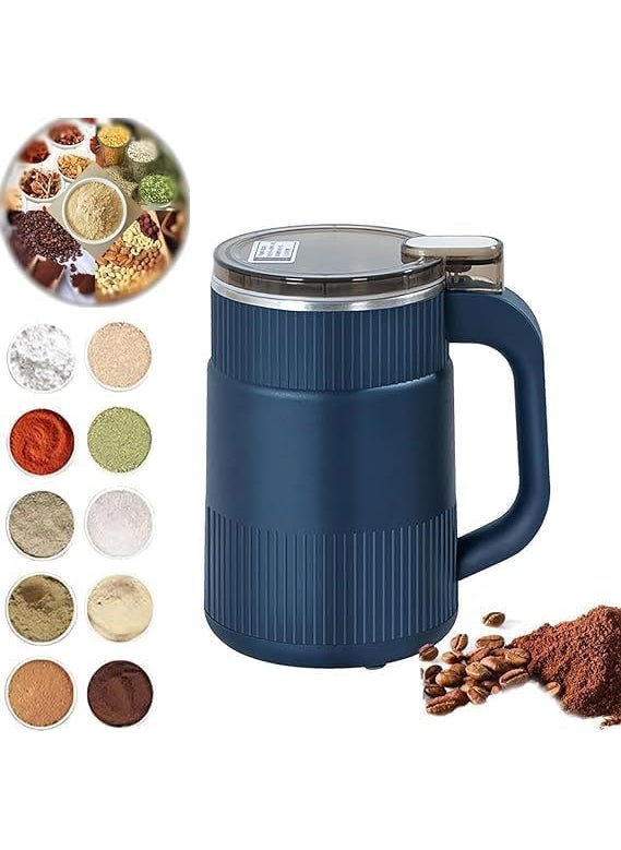 NIYAMKAAY Portable Spice Grinder with Handle Electric Grain Mill for Spices Cereals Coffee Beans More Stainless Steel Dry Grinder Machine