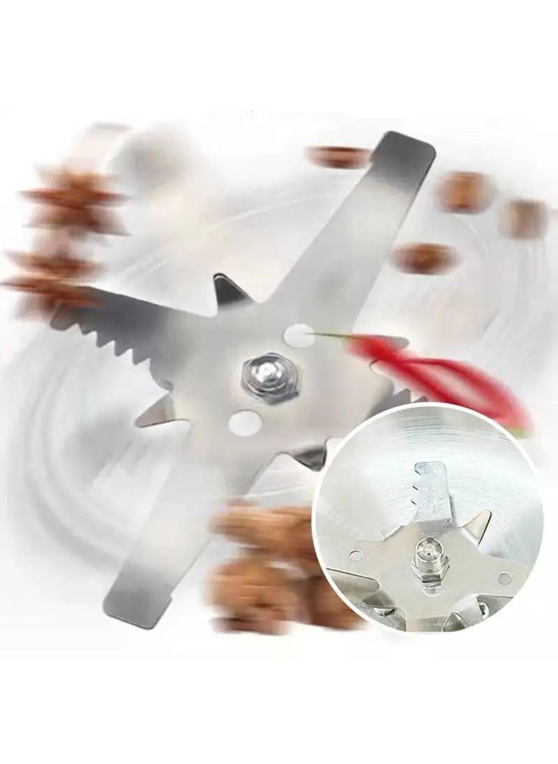 NIYAMKAAY Portable Spice Grinder with Handle Electric Grain Mill for Spices Cereals Coffee Beans More Stainless Steel Dry Grinder Machine
