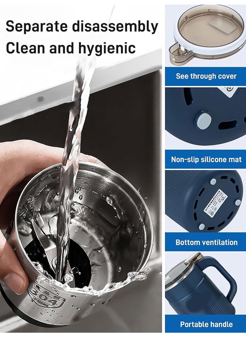 NIYAMKAAY Portable Spice Grinder with Handle Electric Grain Mill for Spices Cereals Coffee Beans More Stainless Steel Dry Grinder Machine