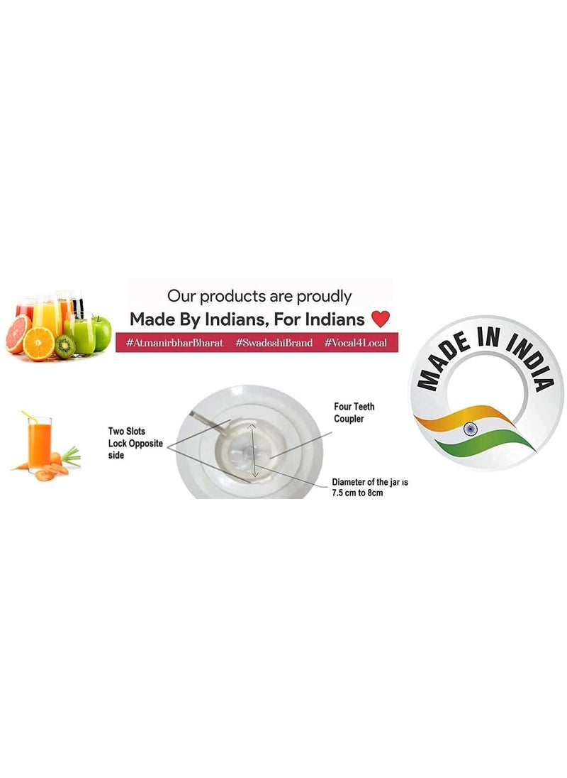 Khichdi Dry Liquid and Chutney for Mixer Grinder Set of 3 Stainless Steel and Milkshake Jar Mixer Jars with Handle with Lid 1000 ml 700 ml 350 ml MA12