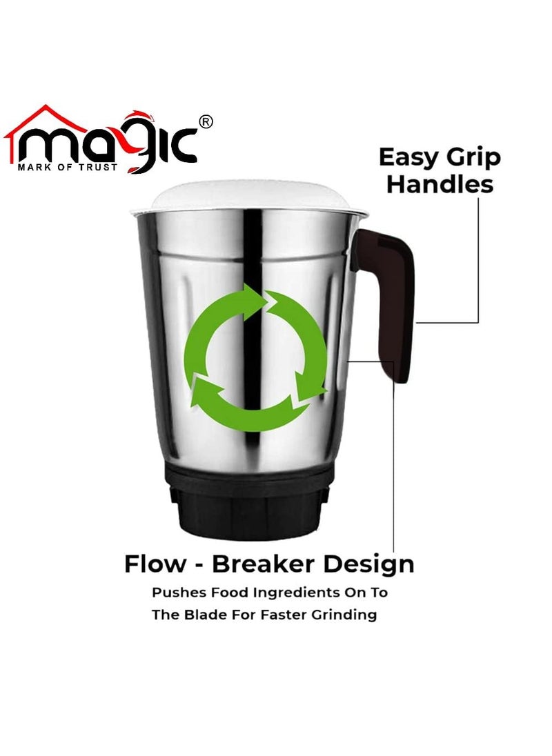 MAGIC 500W Mixer Grinder Kitchen Kraft With 3 SS jars Longer life Balanced Coil Motor ABS Body Dry Wet Grind