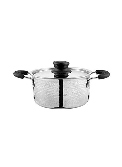 Shri Sam Stainless Steel Light Weight Hammered Casserole with Lid