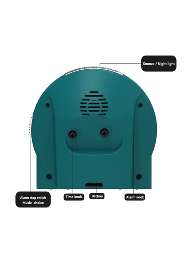 Silent Analog Alarm Clock for Heavy Sleepers - Non-Ticking, Snooze Function, 6 Wake-Up Sounds, Battery Operated, Easy to Set, Ideal Gift for Friends, Lovers, and Children.