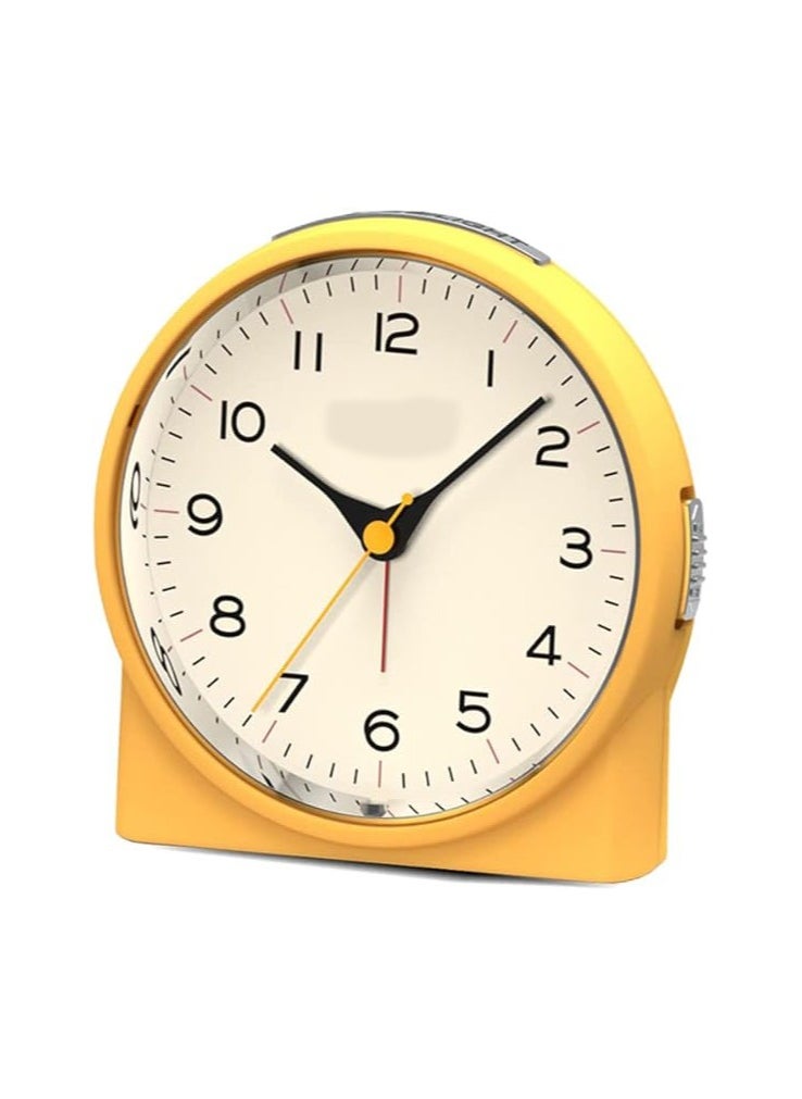 Silent Analog Alarm Clock for Heavy Sleepers - Non-Ticking, Snooze Function, 6 Wake-Up Sounds, Battery Operated, Easy to Set, Ideal Gift for Friends, Lovers, and Children.