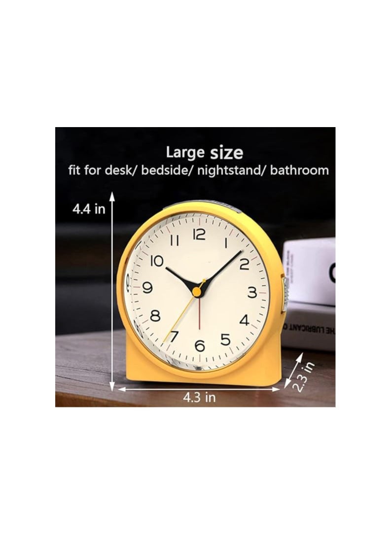 Silent Analog Alarm Clock for Heavy Sleepers - Non-Ticking, Snooze Function, 6 Wake-Up Sounds, Battery Operated, Easy to Set, Ideal Gift for Friends, Lovers, and Children.