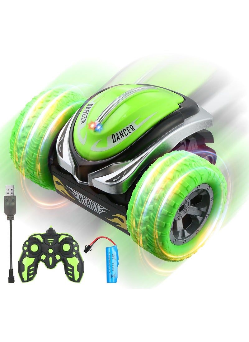 RC Stunt Car, Remote Control Car, Electric RC Cars, 2.4GHz 360° Rotating RC Stunt Car, with LED Headlights Drift Stunt Flipping Car Toy for 3 4 5 6 7 8-12 Year Old Kids