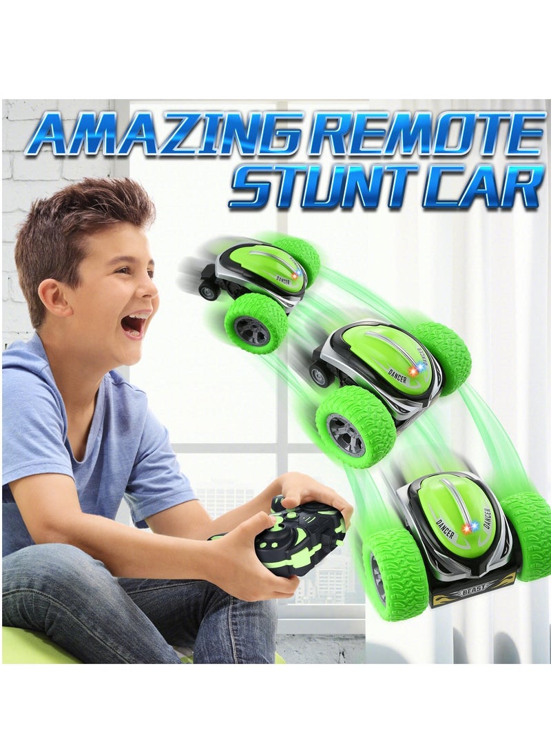 RC Stunt Car, Remote Control Car, Electric RC Cars, 2.4GHz 360° Rotating RC Stunt Car, with LED Headlights Drift Stunt Flipping Car Toy for 3 4 5 6 7 8-12 Year Old Kids