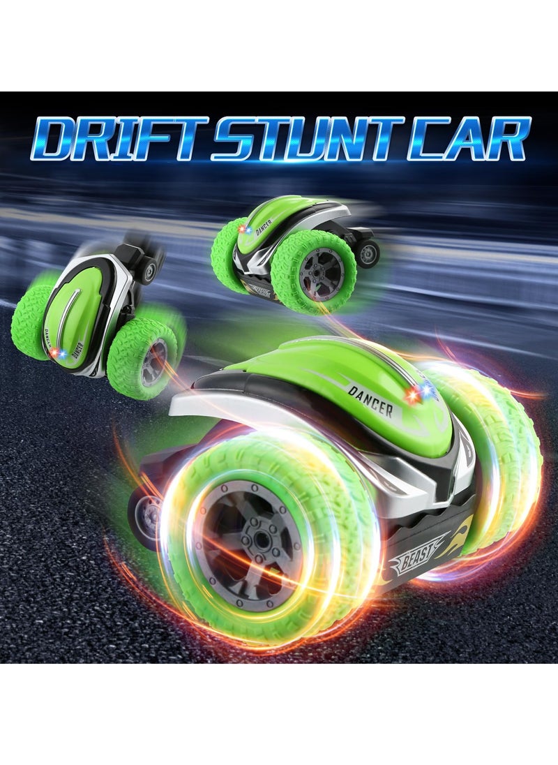 RC Stunt Car, Remote Control Car, Electric RC Cars, 2.4GHz 360° Rotating RC Stunt Car, with LED Headlights Drift Stunt Flipping Car Toy for 3 4 5 6 7 8-12 Year Old Kids