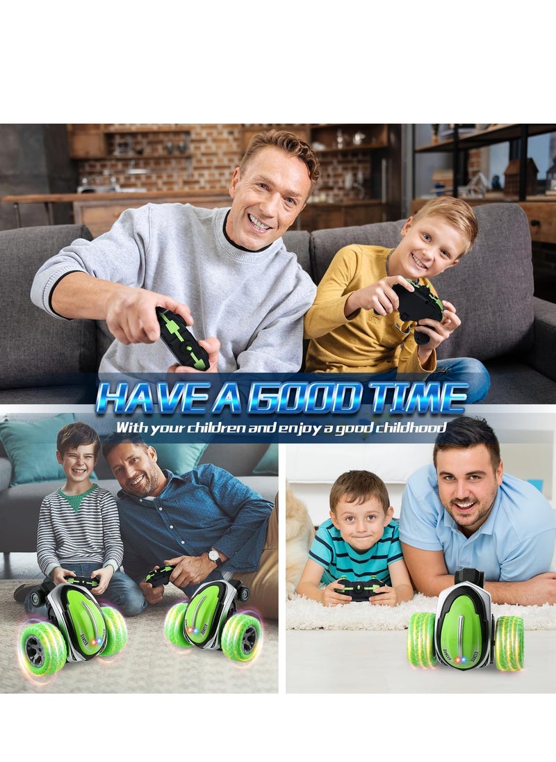 RC Stunt Car, Remote Control Car, Electric RC Cars, 2.4GHz 360° Rotating RC Stunt Car, with LED Headlights Drift Stunt Flipping Car Toy for 3 4 5 6 7 8-12 Year Old Kids