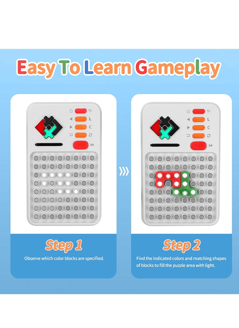 Super Blocks Game, Brain Teaser Puzzle Solve Game for Kids Teens, Multiple Blocks Pattern Matching Game for Kids Teens Boys Girls Birthday Gifts Travel Games