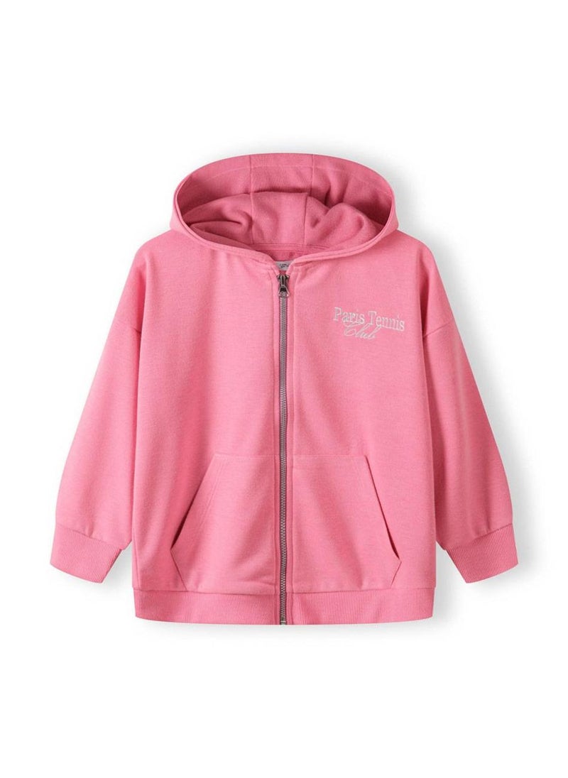 Kids Girls Oversized Zip Through Hoodie