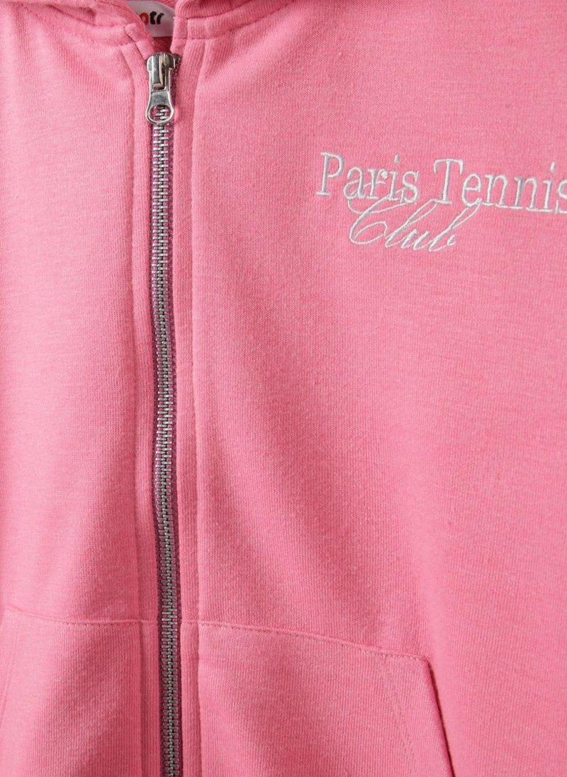 Kids Girls Oversized Zip Through Hoodie