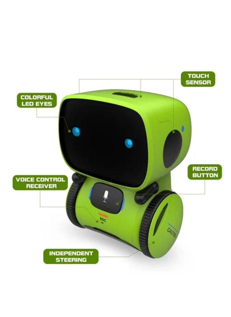 Kids Smart Robot Toys, Children Interactive Intelligent Robot Toys, with Voice Controlled Touch Sensor, Singing, Dancing, Recording, Repeat, Birthday, Gifts for Boys and Girls Ages 3-9 Years