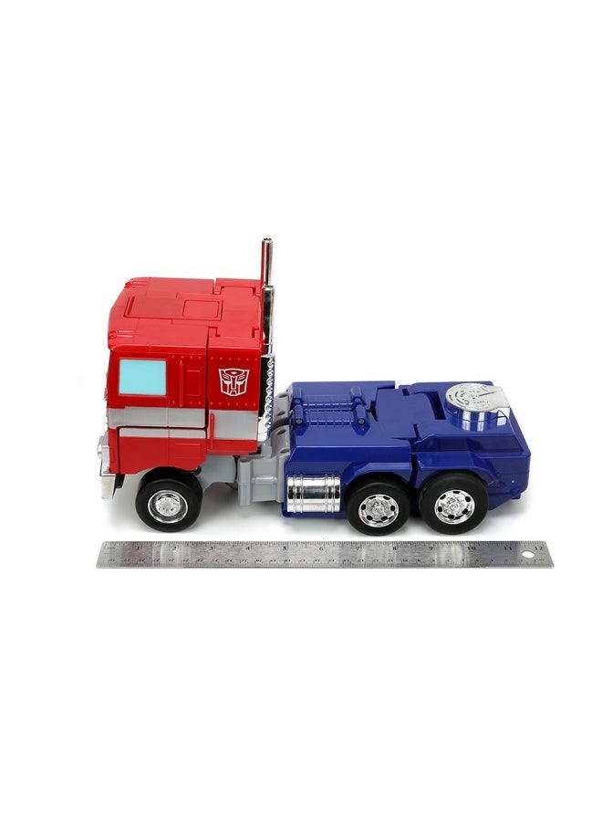 Jada Toys - Transformers Optimus Prime Converting RC Vehicle - Kids Toys Gift with Transformation from Truck to Robot - Lights & Sounds - Full Function Remote Control - 13
