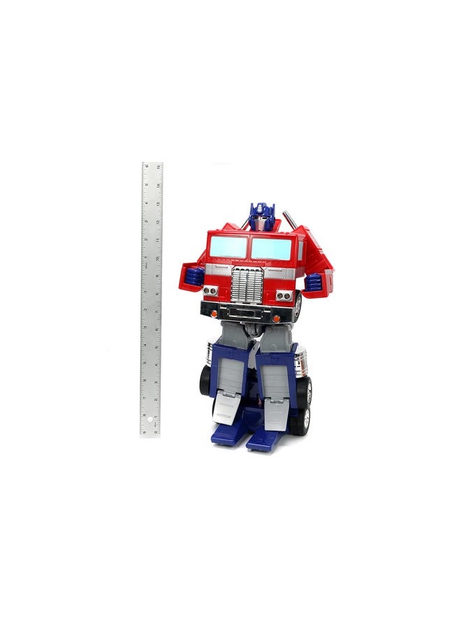 Jada Toys - Transformers Optimus Prime Converting RC Vehicle - Kids Toys Gift with Transformation from Truck to Robot - Lights & Sounds - Full Function Remote Control - 13