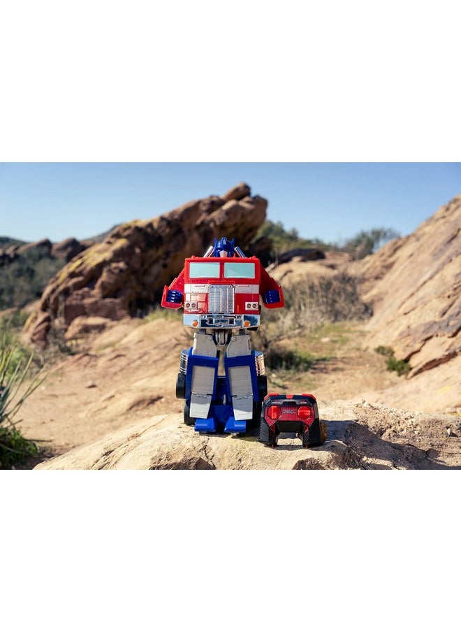 Jada Toys - Transformers Optimus Prime Converting RC Vehicle - Kids Toys Gift with Transformation from Truck to Robot - Lights & Sounds - Full Function Remote Control - 13