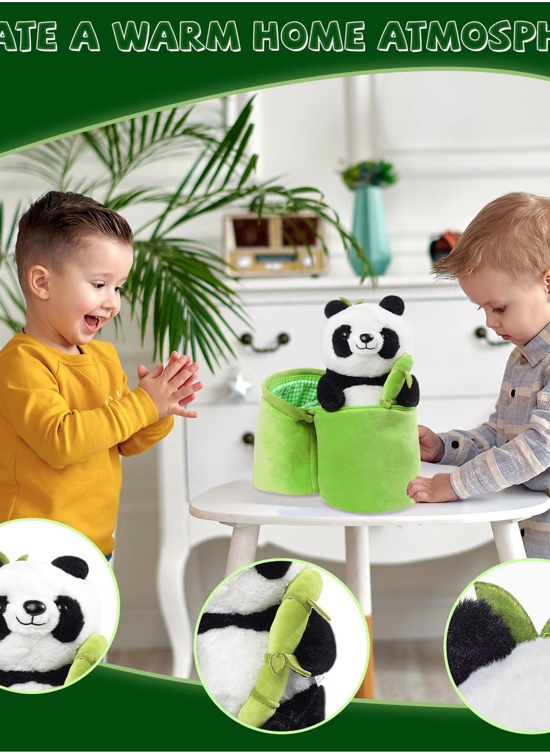 Adorable Panda Plush Toy 2 in 1 Bamboo Tube Pillow for Babies Soft Cuddly Stuffed Animal Perfect Gift for Boys and Girls
