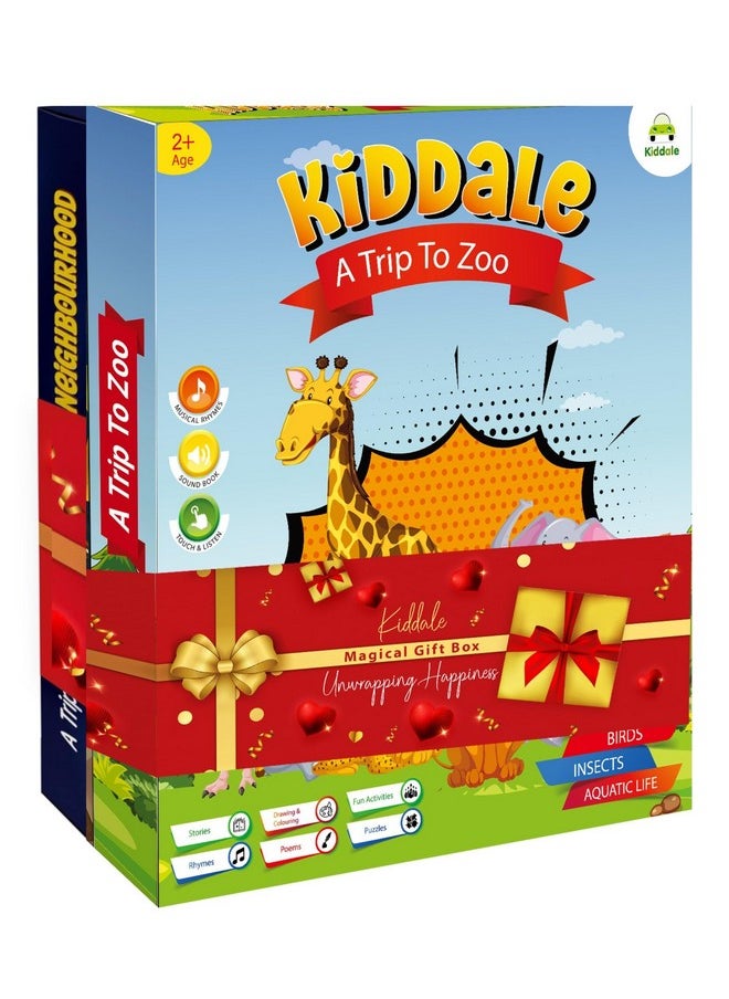 Kiddale Pack of 2 Musical Interactive Children Sound Books: My Home to Neighbourhood & Trip to Zoo|Gift for 3+ Years Baby|E Learning Book|Smart Intelligent Activity Books|Nursery Rhymes|Talking Book