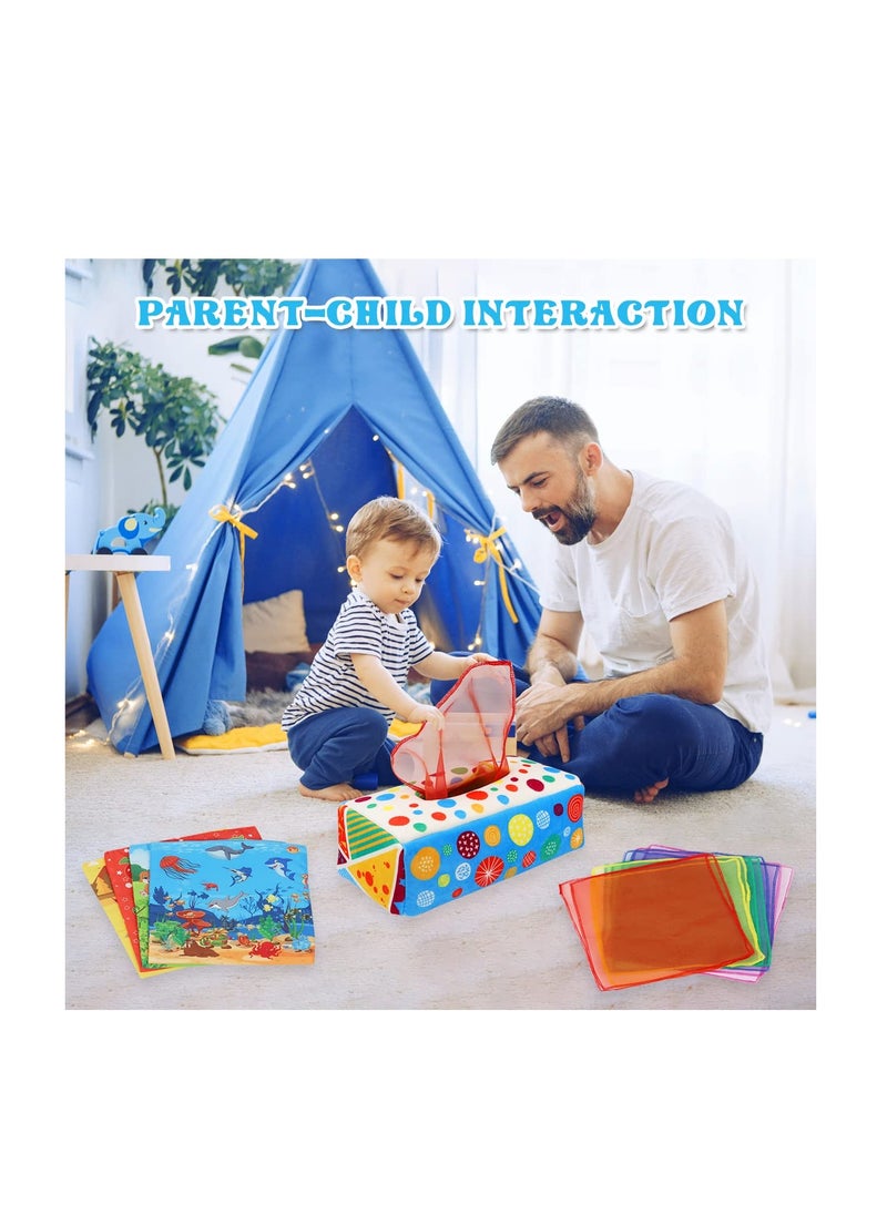 Educational Montessori Baby Tissue Box, Sensory Toy for Infants, Encourages Learning Through Play, Perfect Gift for Toddlers