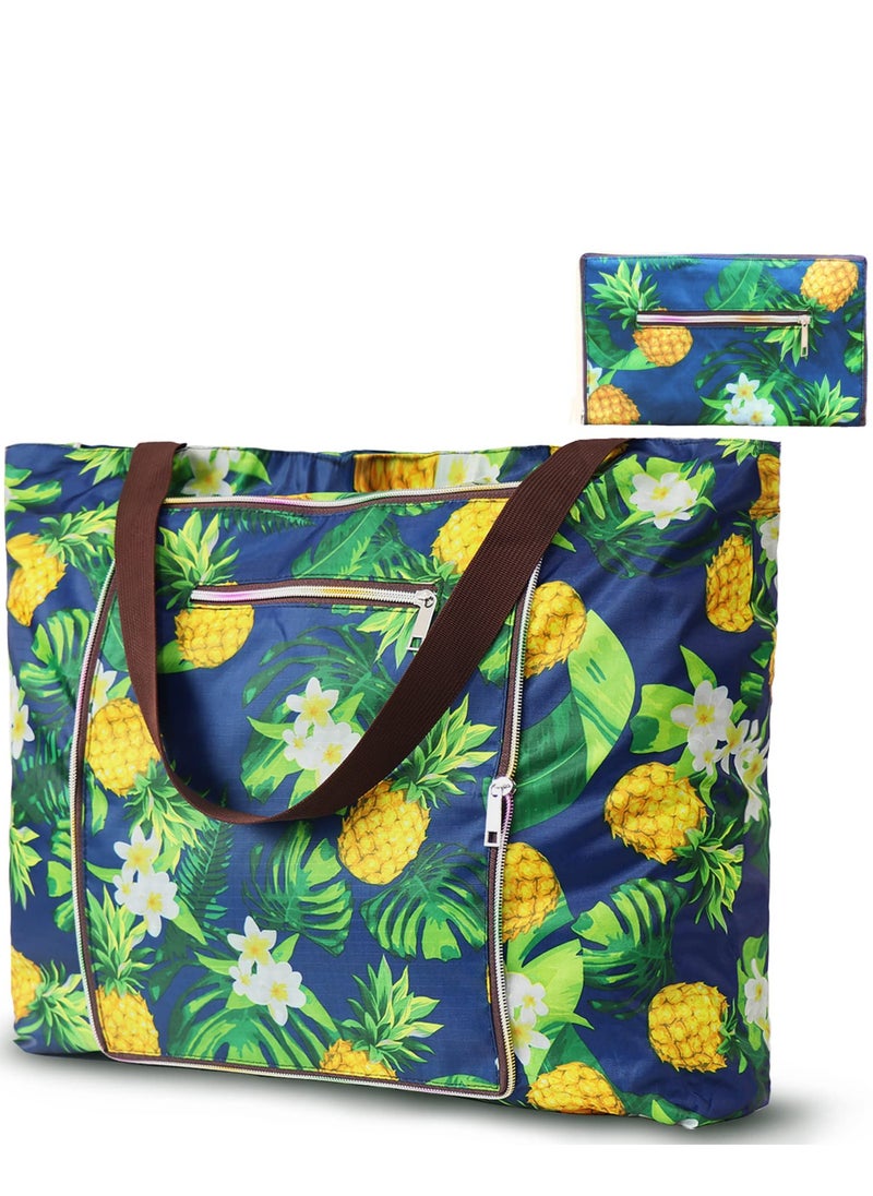 Beach Bags for Women, Women canvas Tote Bag, Canvas Bag with Zipper for Beach Travel Pool Shopping
